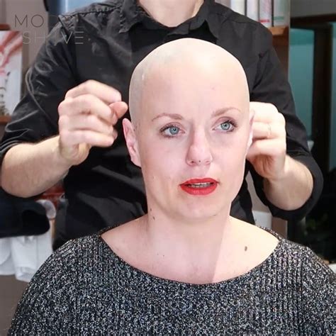 Woman with long hair makes an appointment to get her head shaved bald. – Model Shave