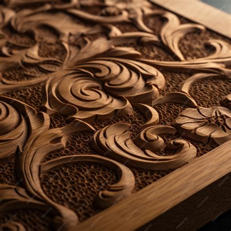 Premium Photo | Closeup of carved wood patterns