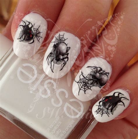 Halloween Nail Art Spider Web Black Spider Decals - Etsy