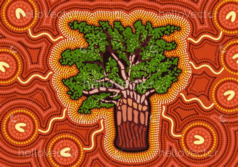 Boab Tree Art - Aboriginal - Download Graphics & Vectors