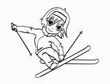 Coloring Pages Of Kids Skiing  Home sketch template