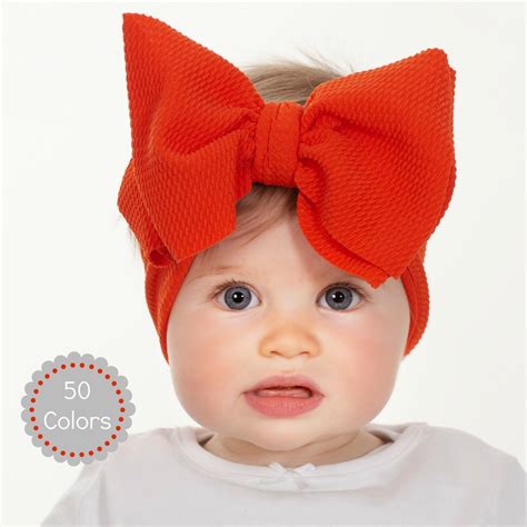 Red Big Bow Headbands, Girls Bow Head Wraps, Oversized Bow Baby Turban, Girls Big Bows, Baby ...