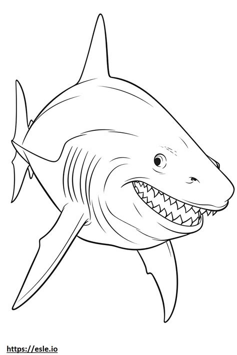 Great White Shark cute coloring page