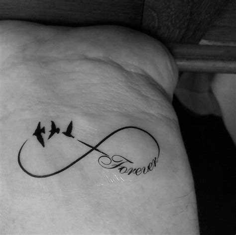 Wrist Tattoo Temporary Infinity Birds, Always, Forever, Love, Dream, Waterproof Design Choice ...