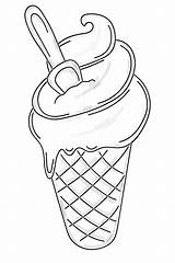 Ice Cream Coloring Page For Kids sketch template