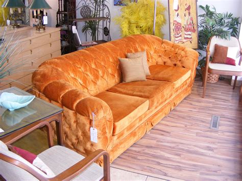 Amazing in Orange Crushed Velour Sofa by Glabman Paramount~! — at Retro Kalamazoo. | Velour sofa ...