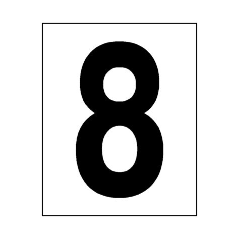 Number 8 Sticker Black | Safety-Label.co.uk