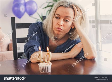 Sad Lonely Woman Sitting Table Looking Stock Photo 2142154817 | Shutterstock