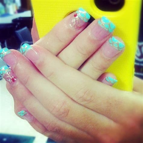 My mermaid/ fish scale nails :) | Fish scale nails, Nails, Nail art