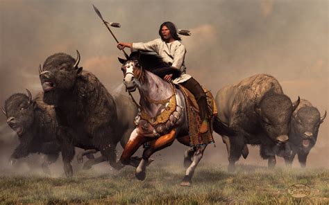 Running With Buffalo by deskridge.deviantart.com | Native american artwork, American art, Native ...