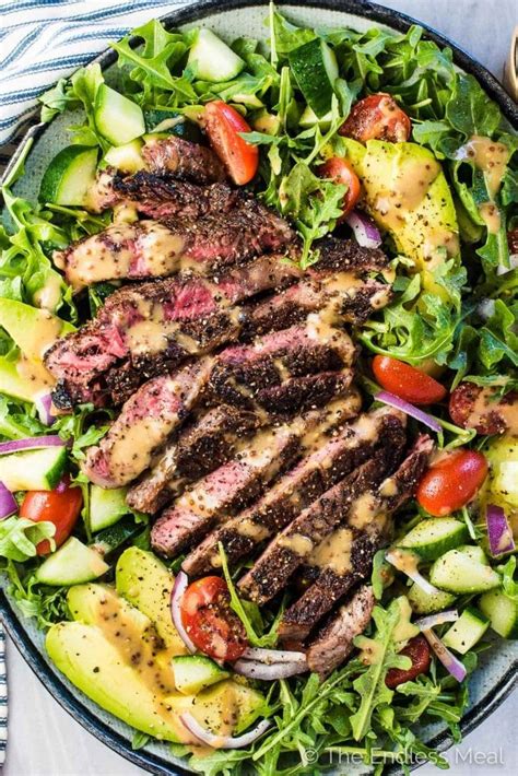 Best Steak Salad with Creamy Balsamic Vinaigrette