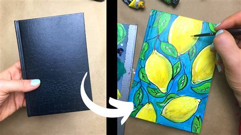 Painting Over Note Book Covers | Dollar Tree Acrylic Makeover - YouTube