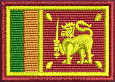 Design embroidery Flag of Sri Lanka Rectangle with Colour Trim by embroidery design