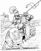 Medieval Horse And Knight Coloring Page Printable sketch template