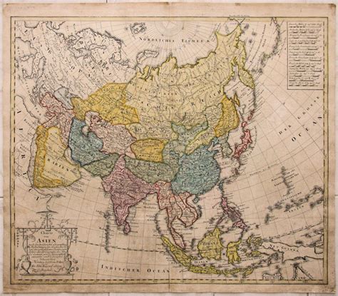 fine art print antique decor 16th century old map Ancient map of Asia fine reproduction vintage ...