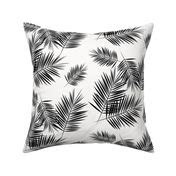 Palm leaf - black and white monochrome Fabric | Spoonflower