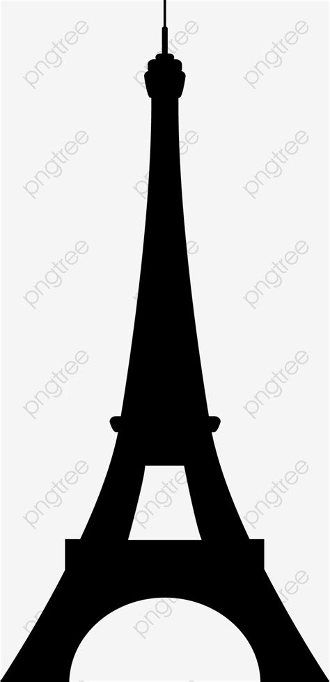 Black Silhouette, Eiffel Tower, French Tower, Famous Scenic Spot PNG and Vector with Transparent ...