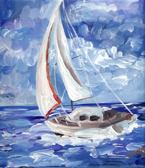 Whitecaps on Lake Murray – Acrylic Painting in 2024 | Sailboat painting, Sailboat art, Easy ...