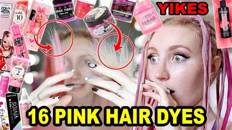 DYING MY HAIR PINK USING 16 DIFFERENT PINK HAIR DYES!!! (to find the BEST pink hair dye) PART 2 ...