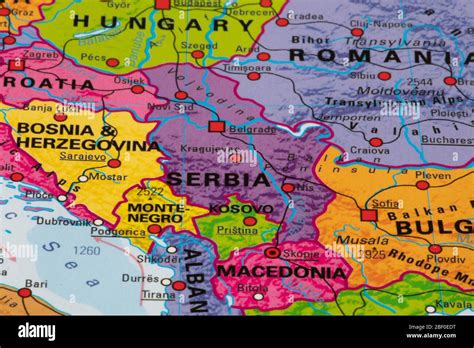 Europe, map of Serbia Stock Photo - Alamy