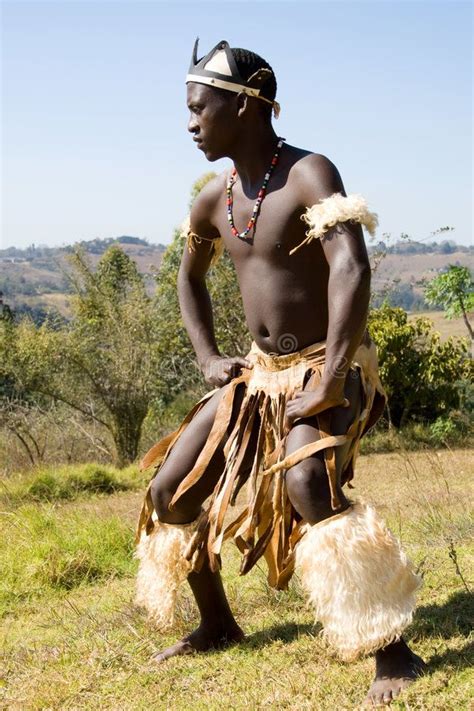 African tribe man. South African zulu tribe man dressed in traditional ...