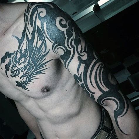 60 Tribal Dragon Tattoo Designs For Men Tribal Dragon Tattoos, Aztec Tribal Tattoos, Dragon ...