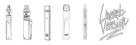 Vapes lineart ver.-Electronic cigarette model, one line art version ...