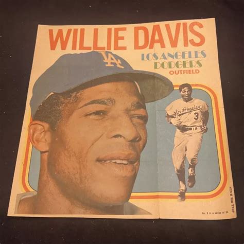 VINTAGE WILLIE DAVIS Los Angeles Dodgers Outfield fan poster No.3 FD18 $24.99 - PicClick