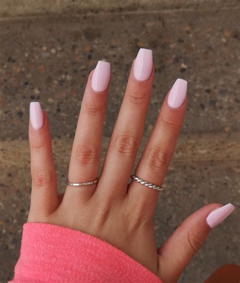 Light Pink Gel Acrylic Nails - Tips Color Short Acrylic Nails