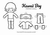Free Printable Kawaii Paper Dolls Colouring Pages sketch template