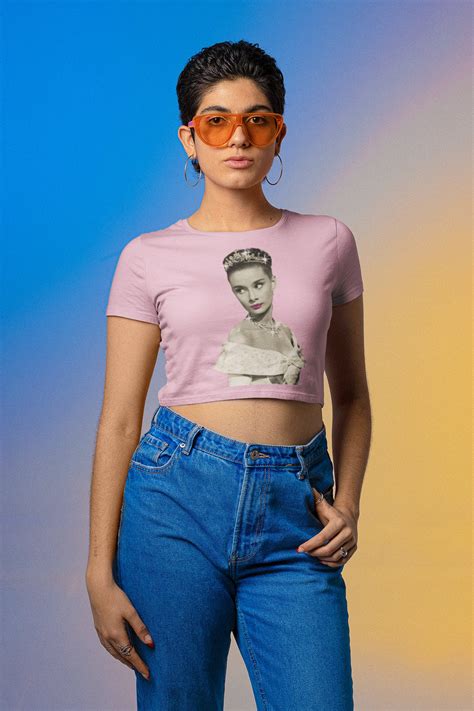 Audrey Hepburn Pop Art Crop Top Retro Tee Graphic Print - Etsy