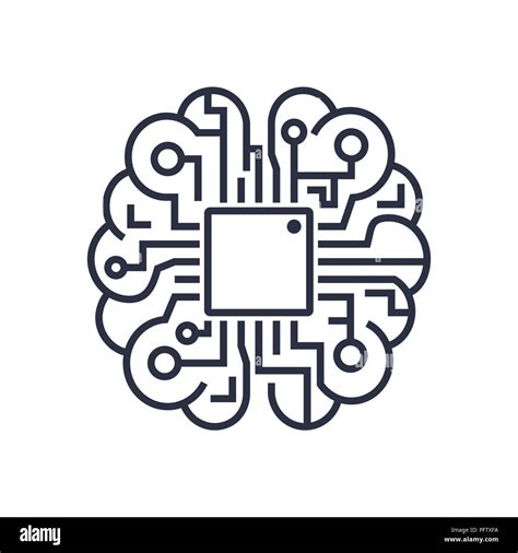 Artificial intelligence brain icon - vector AI technology concept symbol, design element Stock ...