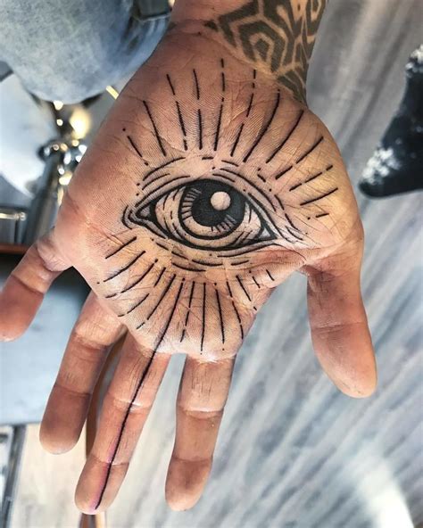 All Seeing Eye Palm Tattoo