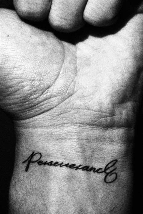 I realize its a dudes wrist but I like the font and placement. | Perseverance tattoo, Tattoos ...