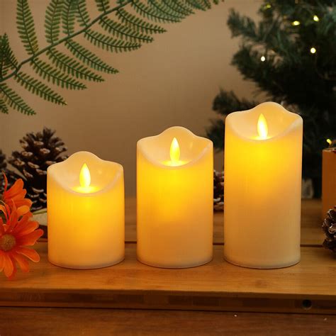 S/M/L Flameless Fake Candle Lights Christmas Wedding Party Decor Battery Power | eBay