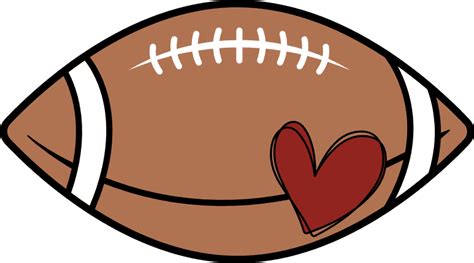 American Football ball with doodle heart clipart image - free svg file for members - SVG Heart