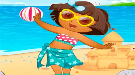 DORA THE EXPLORER - Dora's vacation Beach Dress up 2 | Dora Game - YouTube