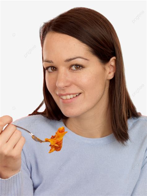 Young Woman Eating Pasta Bake And Smile Diet, Something, Female, Pasta PNG Transparent Image and ...