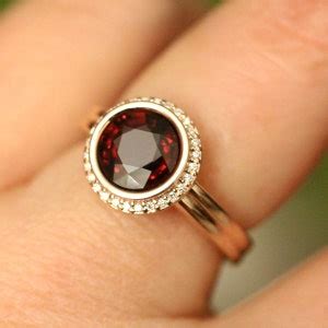 Red Spinel 14K Rose Gold Ring, Diamond Ring, Engagement Ring, Gemstone Ring, Stacking Ring ...