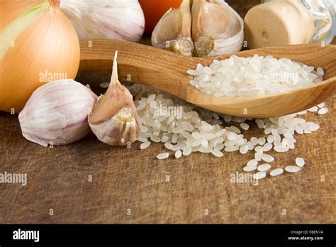 set of nutrition and healthy food on wood texture Stock Photo - Alamy