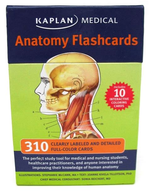 Kaplan Medical Anatomy Flashcards 310 Full Color Labeled Detailed Review Set | Anatomy ...