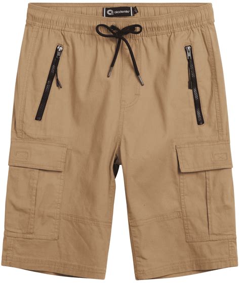 AKADEMIKS Men's Cargo Shorts - Comfort Stretch Ripstop Cargo Shorts with Zipper Pockets (Size: M ...
