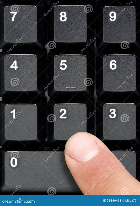 Finger Pressing Computer Keyboard Numeric Keys Stock Image - Image of online, keyboard: 39366463