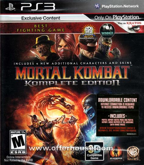 ps3 - Does Mortal Kombat 9: Komplete Edition have the 4 extra ...