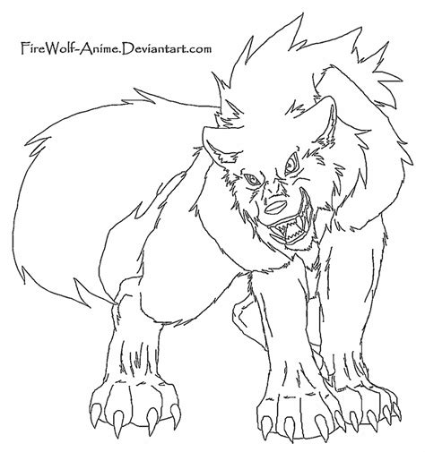 Wolf Lineart by Firewolf-Anime on DeviantArt