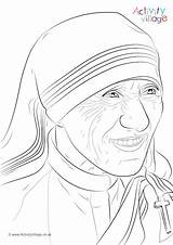 Mother Teresa Coloring Page sketch template