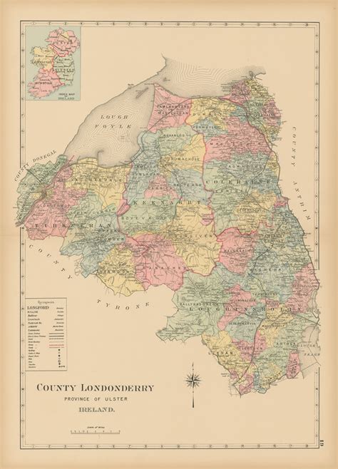 1901 Map of County Londonderry Reproduction - New England Map Company