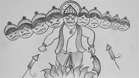 Happy Dussehra Ravan Drawing || Dussehra Drawing || How To draw Dussehra Drawing || Pencil ...