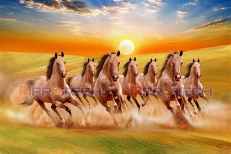 seven running horses Vastu painting | best 7 horses painting L