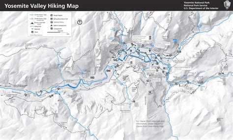 Yosemite Valley hiking map - Ontheworldmap.com